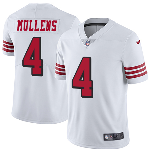 San Francisco 49ers Limited White Men Nick Mullens NFL Jersey 4 Rush Vapor Untouchable